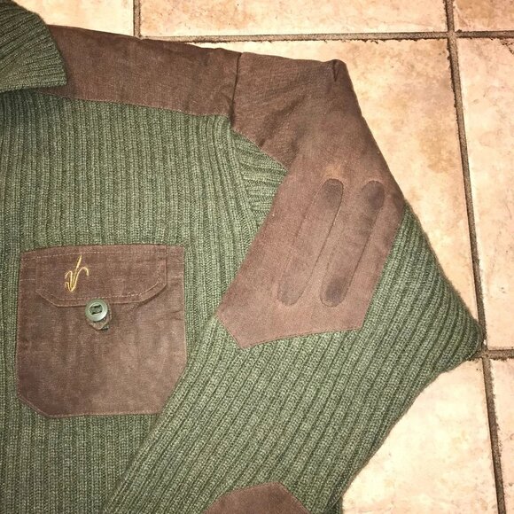 Men's Vintage Avery Heritage Cache River Oil Cloth 1/2 Zip Wool Sweater - Picture 12 of 16